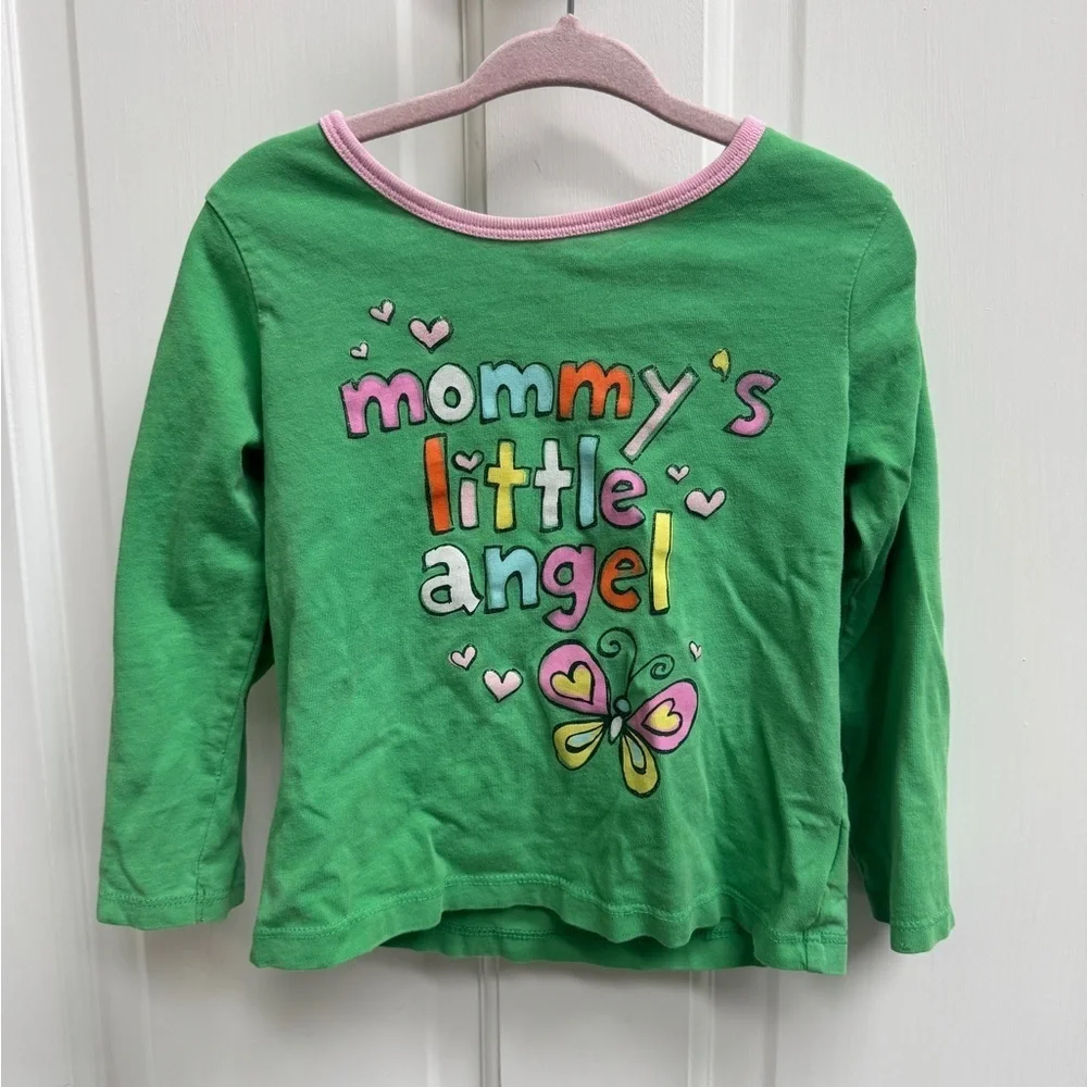 The Children’s Place 3T Girls Green Mommy’s Little Angel Long Sleeve Top Blouse